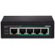 3. TRENDnet TI-PE50 Switch - unmanaged - 4 x 10/100 (PoE+) + 1 x 10/100 - DIN rail mounting, wall mounting - PoE+ (90 W) - DC