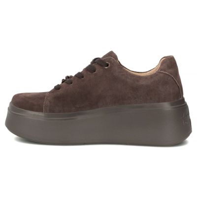 3. Women's leather sneakers on the platform, suede, brown, Filippo DP7987