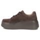 3. Women's leather sneakers on the platform, suede, brown, Filippo DP7987