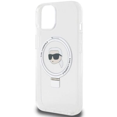 6. Karl Lagerfeld KLHMP15SHMRSKHH iPhone 15 6.1" white/white hardcase Ring Stand Karl Head MagSafe