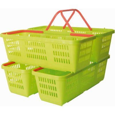 13. OPENWORK PLASTIC BASKET FOR FRUIT AND VEGETABLES WITH HANDLE