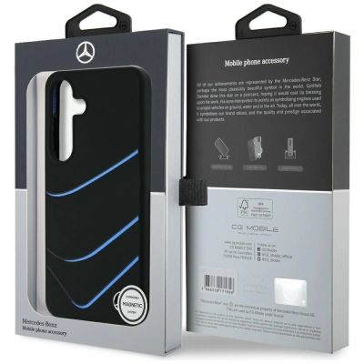 8. Mercedes Silicone Contrasted Curves MagSafe Case for Samsung Galaxy S25 - Black