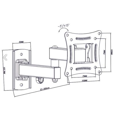4. BLOW 76-855# TV mount (wall-mounted; 10" - 27"; max. 20kg)