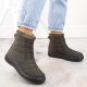 13. Potocki W WOL198A green insulated flat snow boots