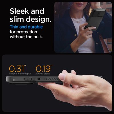 13. Spigen Optik Armor Mag Case with MagSafe for iPhone 16 Pro Max - Black