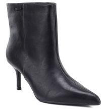 Women's leather ankle boots with low heels, black Big Star UU274492