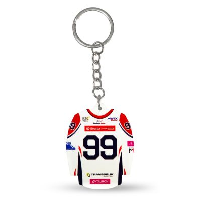 3. KH Toruń hockey jersey keychain (Home) SREBBREKH-KHT