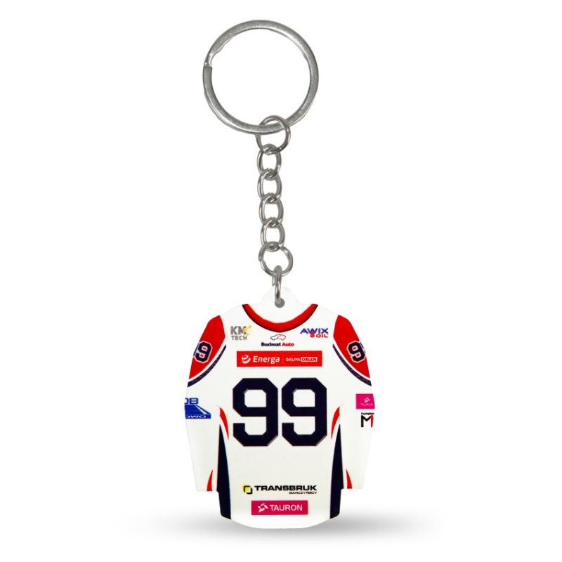 3. KH Toruń hockey jersey keychain (Home) SREBBREKH-KHT