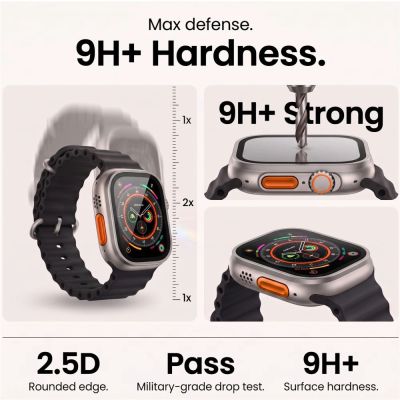 8. Tech-Protect 2-pack tempered glass for Apple Watch Ultra 49mm - silver and black