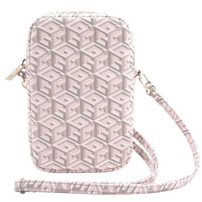 4. Guess Zip GCube Bottom Stripe phone bag - pink