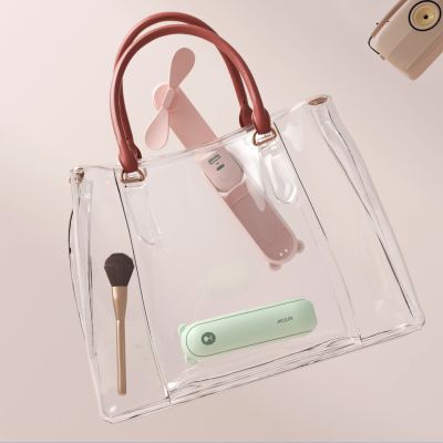 3. Jisulife Handheld Fan Life8 Mini Portable USB Fan with 2000mAh Power Bank and Flashlight - Green