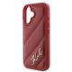 6. Karl Lagerfeld Diagonal Quilted Script iPhone 16 Case - Red