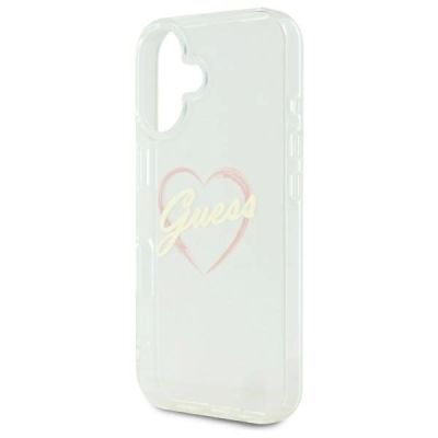 6. Guess IML Heart Case for iPhone 16 plus - Transparent