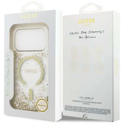 8. Guess Resin Bottom Glitter MagSafe Case for iPhone 17 Pro - Gold