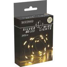 BATTERY-OPERATED WIRE LAMPS GARLAND 80 LED WARM WHITE