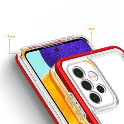 4. Clear 3in1 Case for Samsung Galaxy A13 5G Frame Gel Cover Red