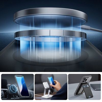 3. ESR Classic Pro Set Halolock MagSafe Case for iPhone 16 Pro Max - Gray