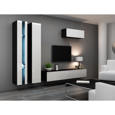 4. TV cabinet VIGO NEW '180' 30/180/40 black/white flat