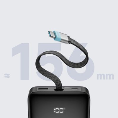 10. Cuktech LPB252N 120W 25000mAh Powerbank with Built-in USB-C Cable - Gray