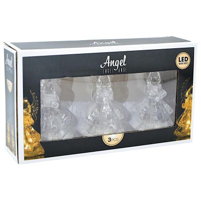 6. DECORATIVE ANGEL ACRYLIC 9CM LED 3 PCS