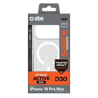 2. SBS D3O Active Case for iPhone 18 Pro Max / 17 Pro Max Compatible with MagSafe - Transparent