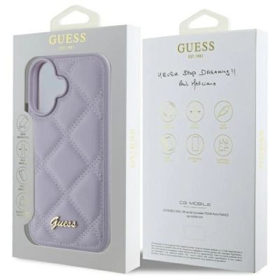 8. Guess Quilted Metal Logo case for iPhone 16 - light purple