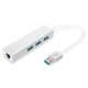 3. HUB 3-port USB 3.0 SuperSpeed with LANGigabit LAN adapter, aluminum