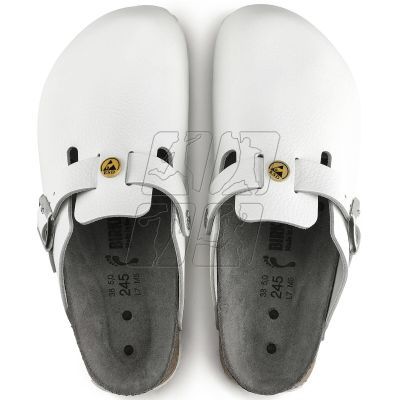 10. Birkenstock Boston ESD White men's clogs genuine leather medic slippers regular wide (0061370)