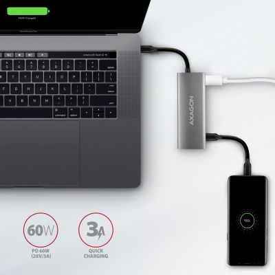 5. AXAGON HMC-5G21 USB-HUB 2x USB-A + 2x USB-C + HDMI 4K/30Hz, USB-C 3.1 - 13cm