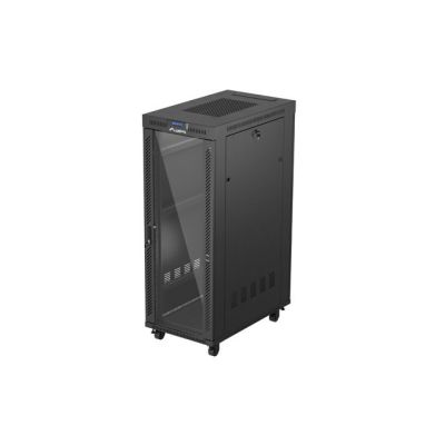 14. Lanberg 19" 32U 600x1000 black floor-standing rack cabinet with glass doors (flat pack)
