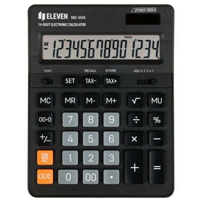 2. ElevendesktopcalculatorSDC-554S black, replaces Citizen