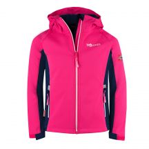 TrollKids Girls Kristiansand Jacket navy/magenta softshell pink (321-114)