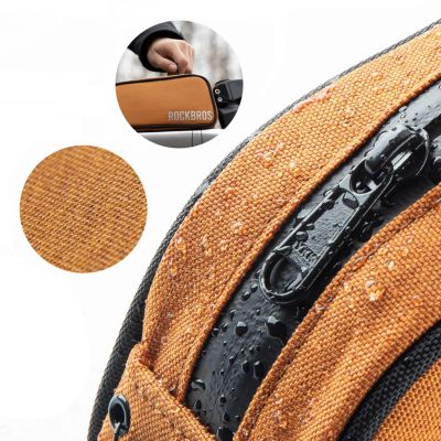 4. Rockbros 30120045004 ROAD TO SKY bicycle bag for the top frame tube, waterproof, 0.7L - orange