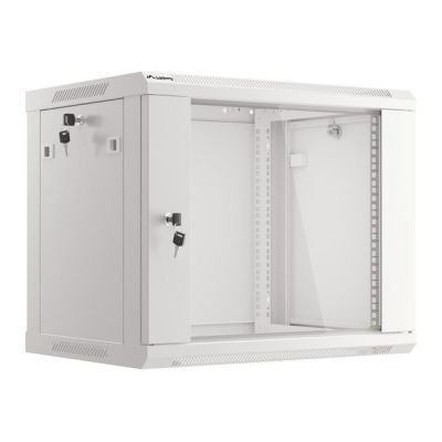 4. Lanberg WF01-6409-10S single-section cabinet (9U; 500mm / 600mm / 450mm; wall-mounted; Glass; 19''; gray)