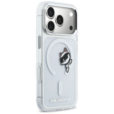 4. Karl Lagerfeld IML Peekaboo MagSafe Case for iPhone 17 Pro - Clear