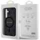 15. Guess 4G Collection Leather Metal Logo MagSafe Case for Samsung Galaxy S24 - Black