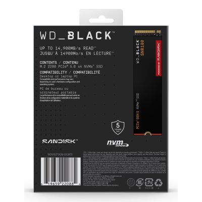 9. Western Digital Black SN8100 1TB M.2 PCI Express 5.0 NVMe TLC 3D NAND