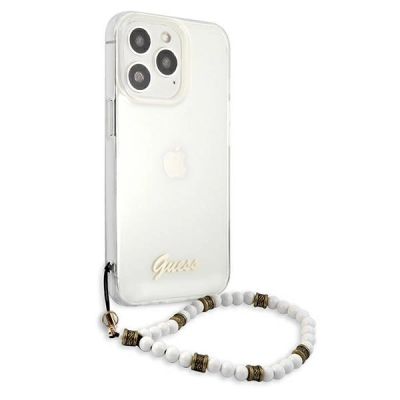 4. Guess GUHCP13LKPSWH iPhone 13 Pro / 13 6.1" Transparent Hardcase White Pearl