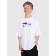Boy's oversize T-shirt with print 4F 4FJRAW25TTSHM3065-10S