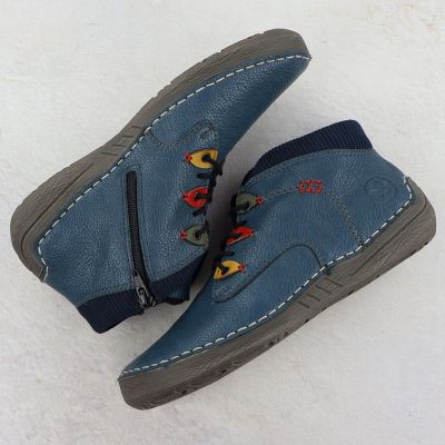 14. Comfortable insulated blue women's ankle boots Rieker 52544-14
