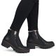 12. Women's leather ankle boots with a block heel, black, Rieker 79254-00