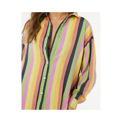 4. RIP CURL Neon Stripe Relaxed Shirt Multicolor