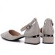 4. Women's beige block heel pumps with strap Vinceza 62278