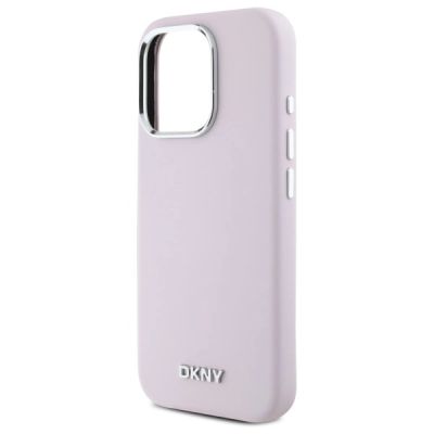 6. DKNY Liquid Silicone Small Metal Logo MagSafe iPhone 16 Pro Max Case - Pink