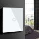 6. MACLEAN TOUCH LIGHT SWITCH, SINGLE, GLASS, WHITE WITH ROUND BUTTON DIMENSIONS 86X86MM MCE702W