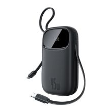 Baseus EnerFill FC31 20000mAh 45W Power Bank with Digital Display with 2 Built-in USB-C Cables - Black