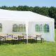 19. GARDEN PAVILION CATERING TENT PE 6x3M + 6 WALLS WHITE