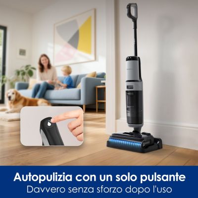 8. Tineco FloorOne i5 Stretch PLUS Upright Vacuum Cleaner Battery Wet and Dry Bagless Gray 2.5 Ah