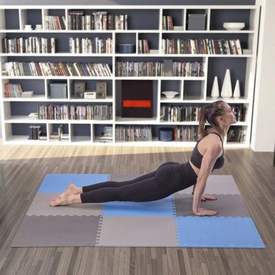 5. Multipack One Fitness MP10 puzzle mat blue-gray 9 pieces 10 mm