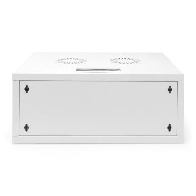 63. 19" 4U wall-mounted network cabinet, SOHO 241 x 540 x 400 mm, glass door, gray, unassembled, 60 kg